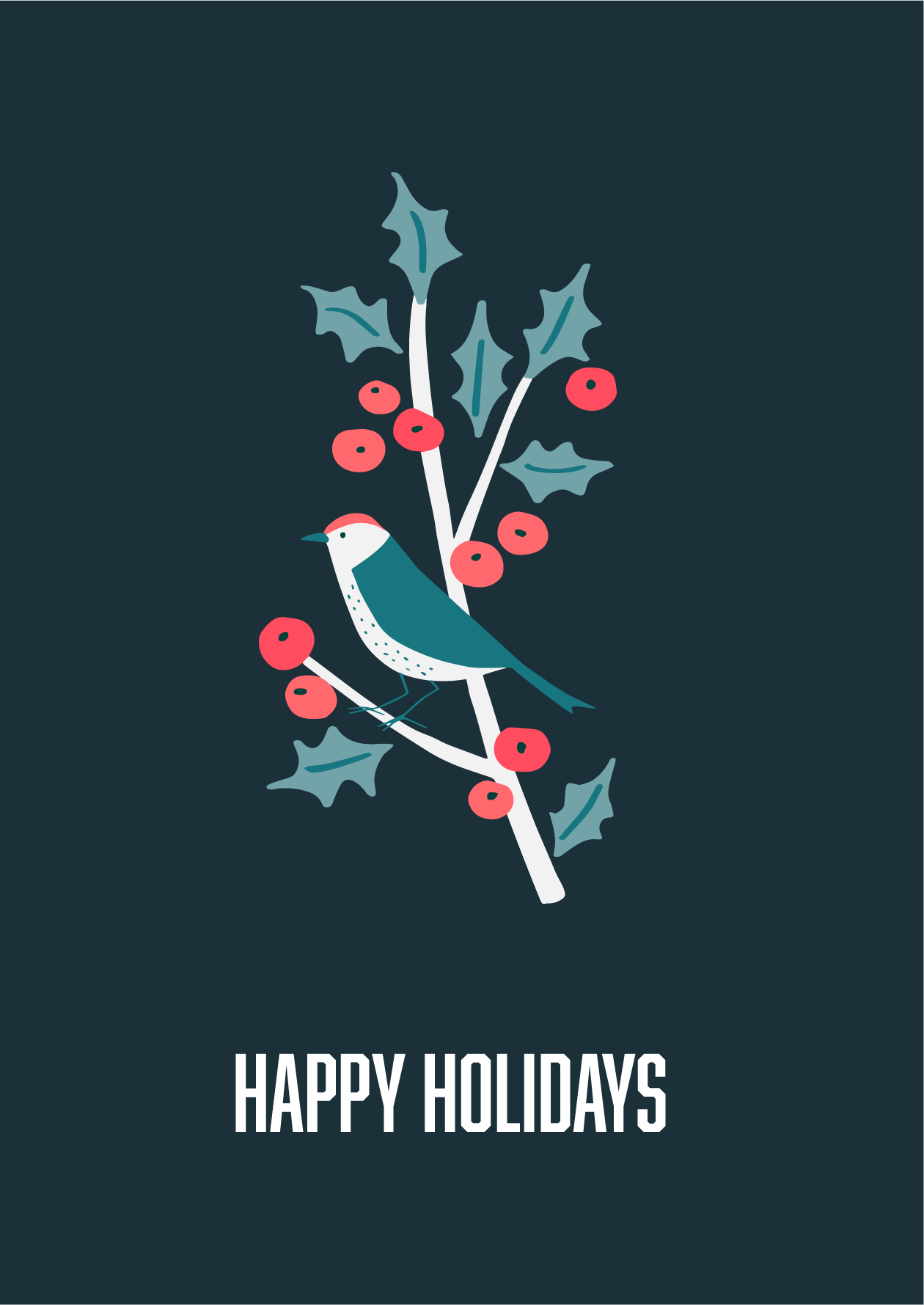 Happy Holidays Birdie Card